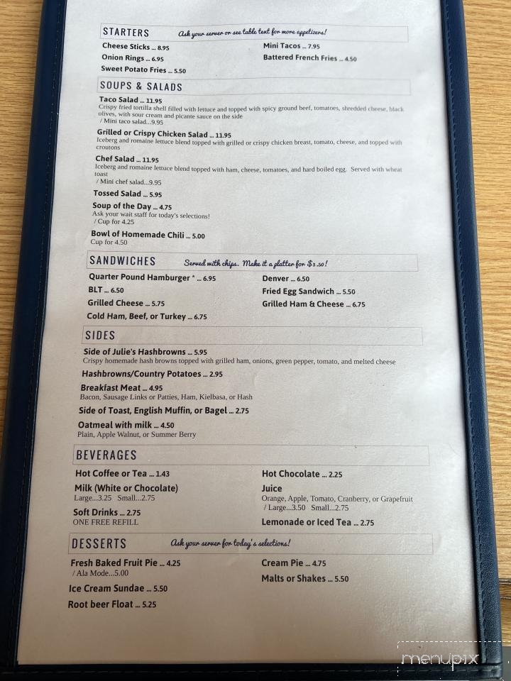 Julie's Family Restaurant - Superior, WI menu_pic