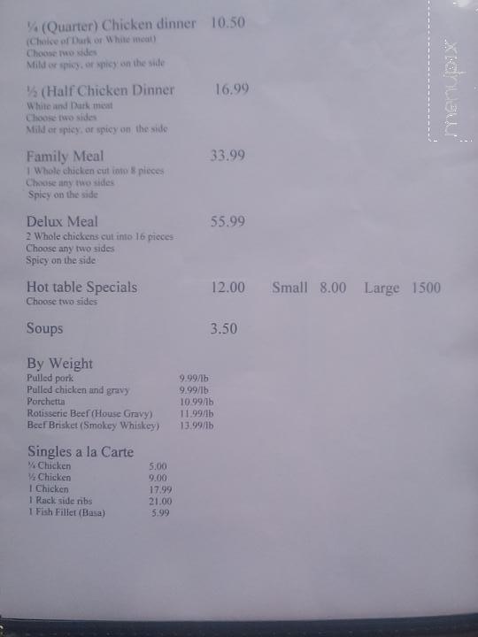 O Poleiro BBQ - Bradford, ON menu_pic