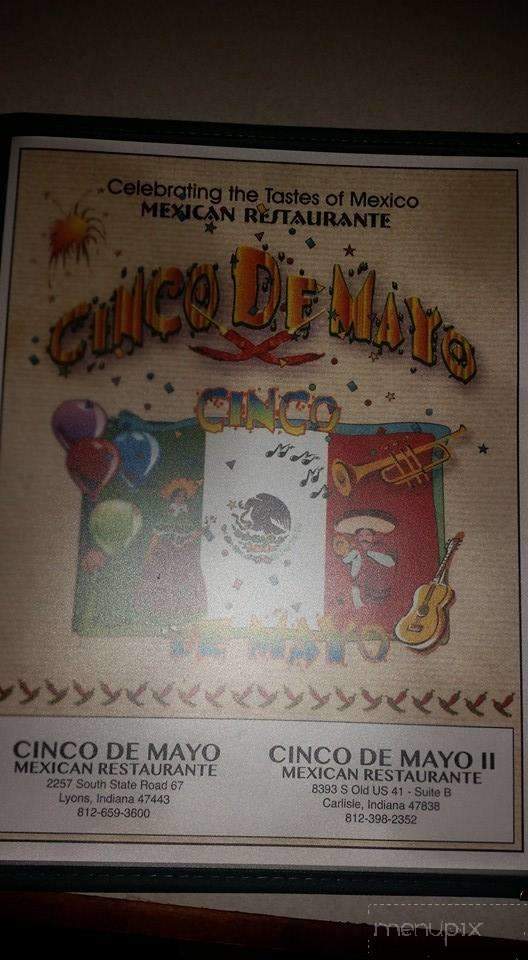 Cinco De Mayo - Carlisle, IN menu_pic
