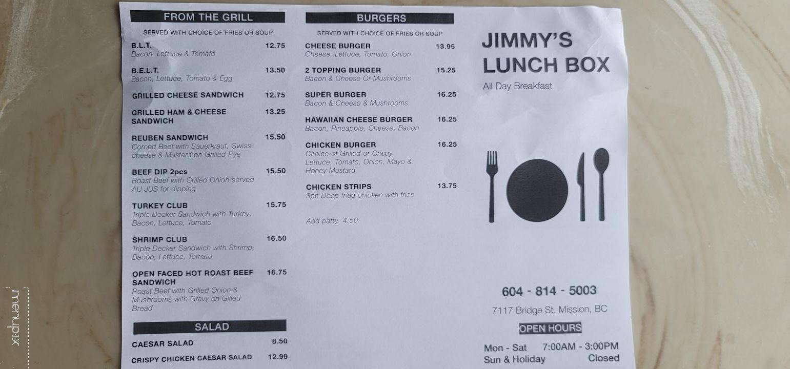 Jimmy's Lunch Box - Mission, BC