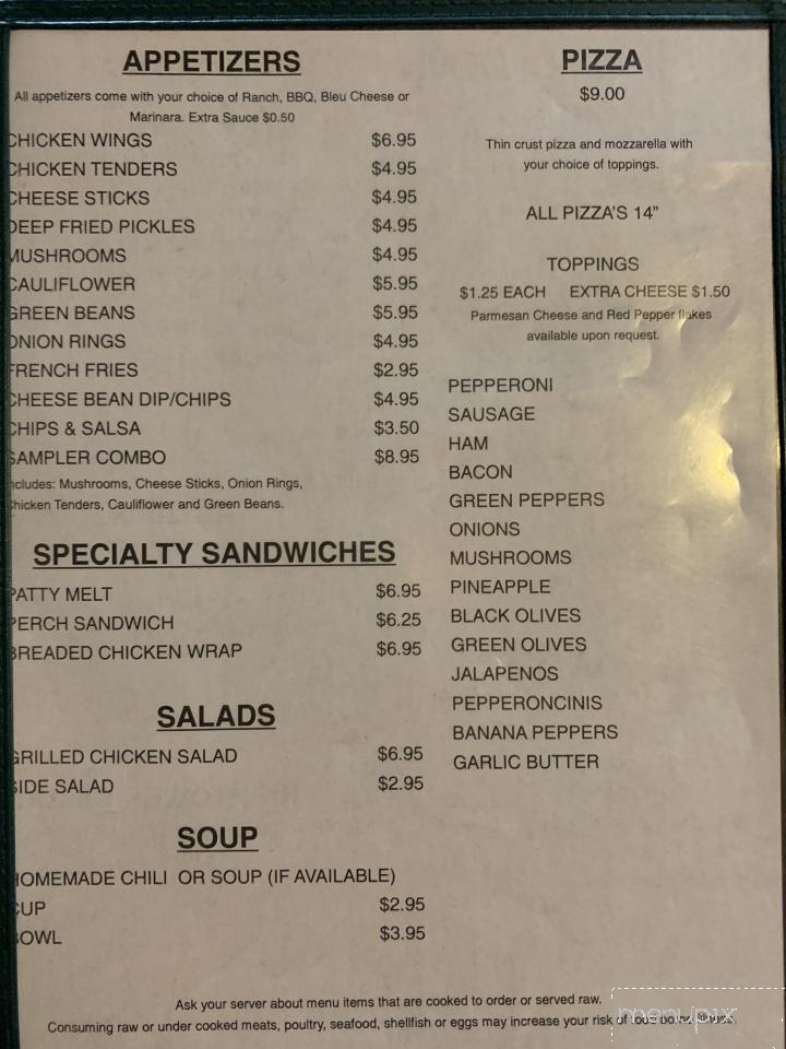 Hightower Saloon - Hesperia, MI menu_pic