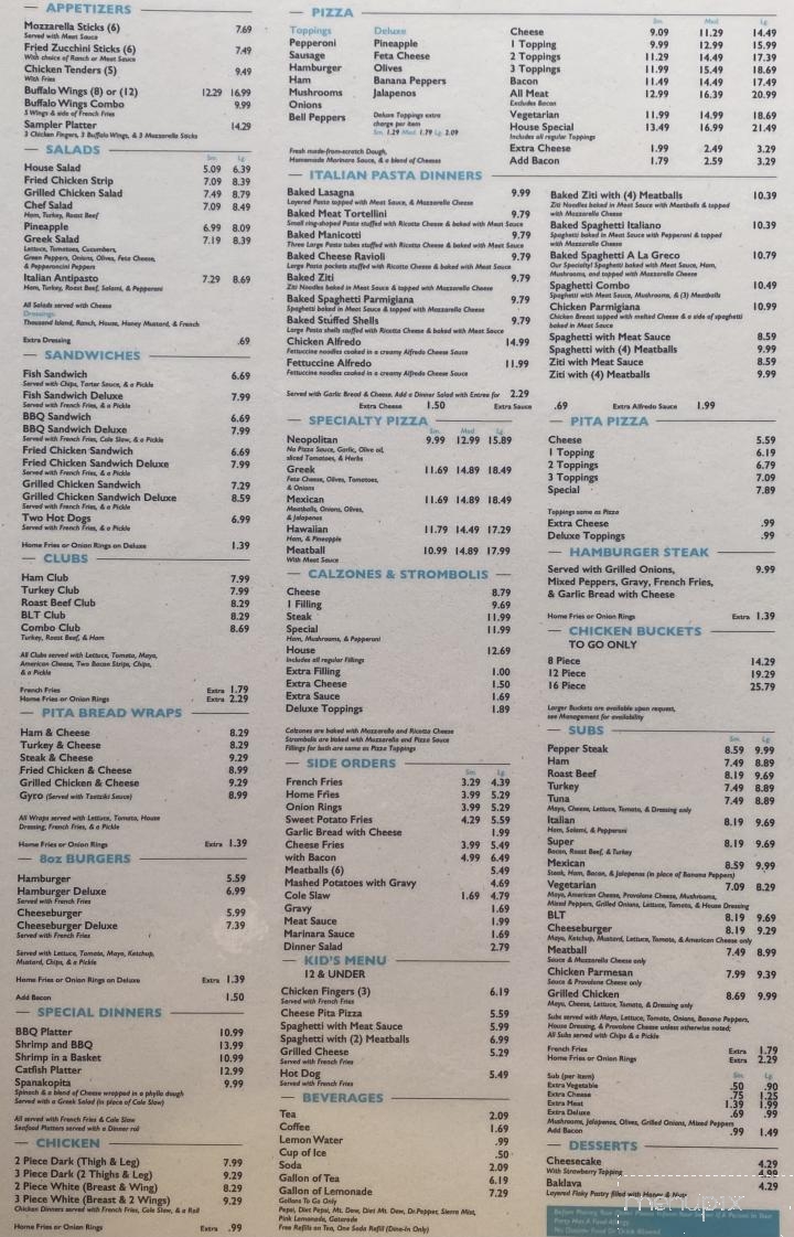You'll Love It Pizza Restaurant - Fairmont, NC menu_pic