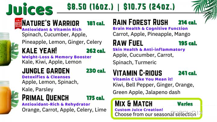 Primal Juice and Smoothies - San Antonio, TX menu_pic