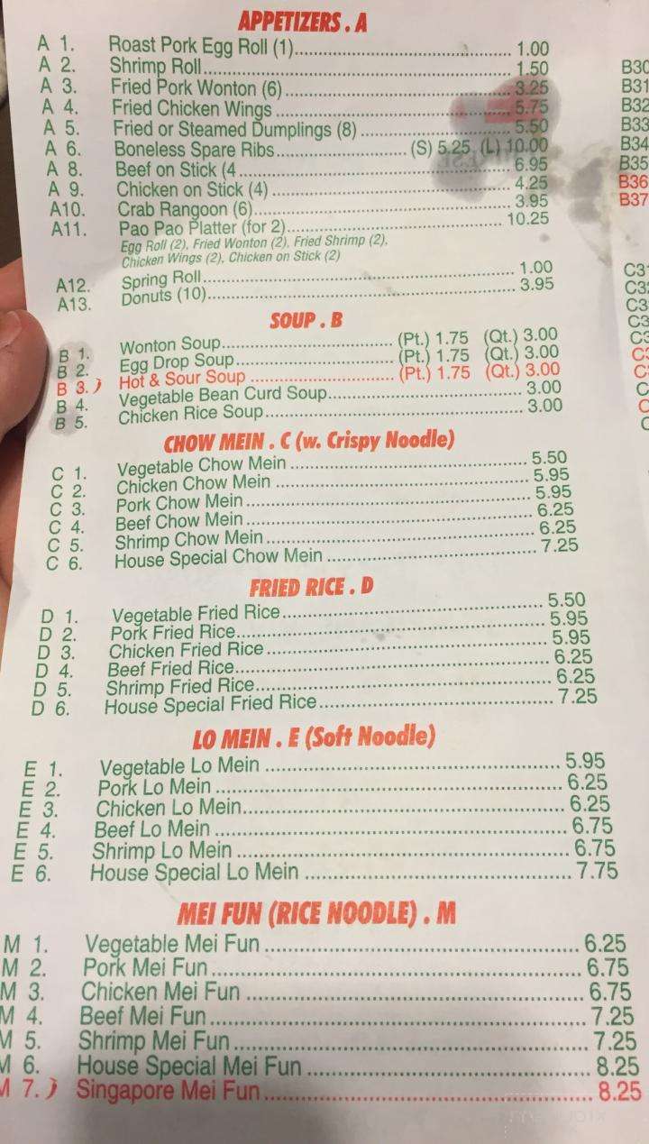 King Chef Restaurant - Hurricane, WV menu_pic