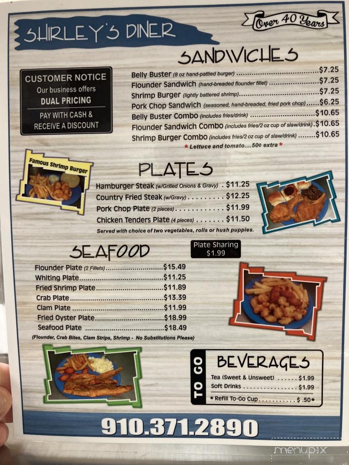 Shirley's Diner - Leland, NC menu_pic