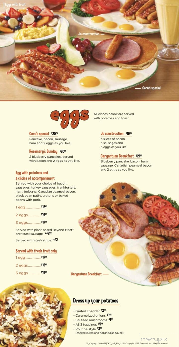 Cora Breakfast & Lunch - Calgary, AB menu_pic
