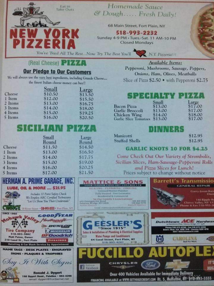 New York Pizzeria - Fort Plain, NY