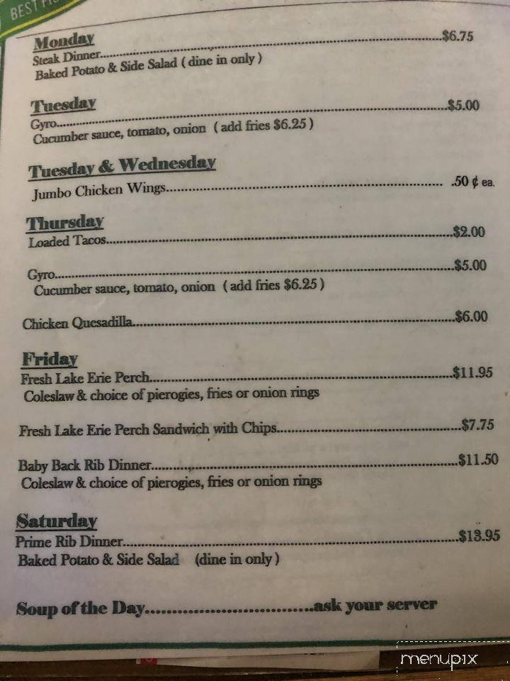 Trolley House Pub & Grille - Olmsted Township, OH menu_pic