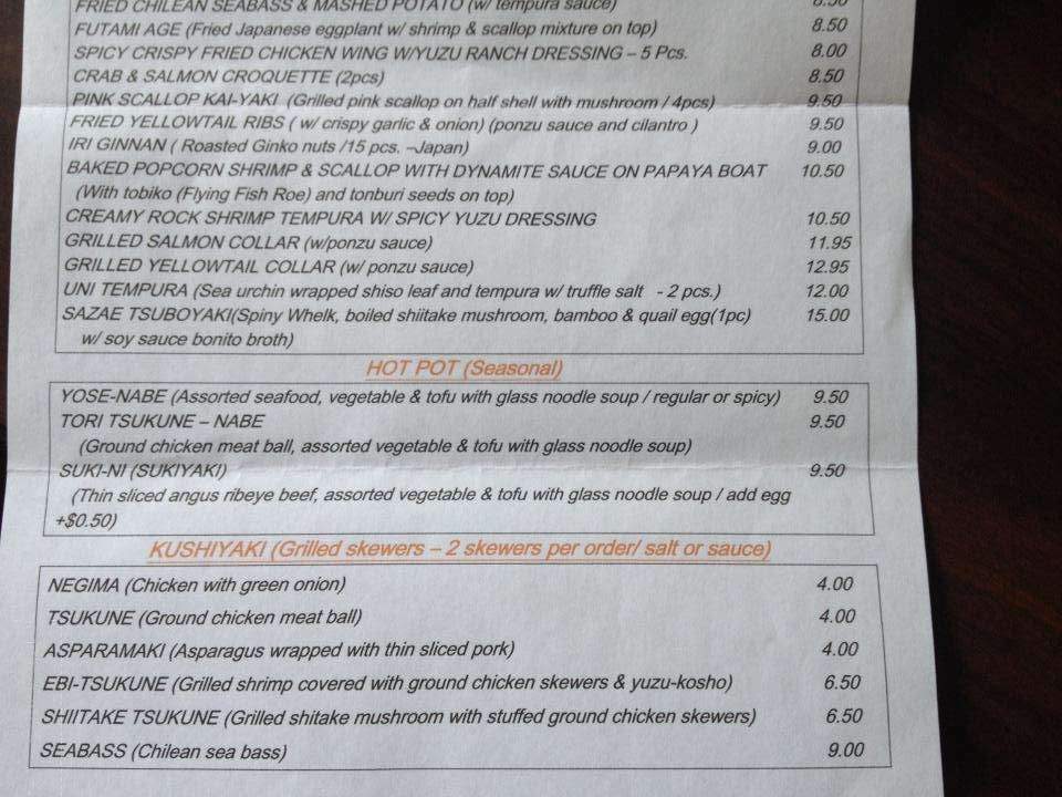 Kabosu Sushi - Toluca lake, CA menu_pic