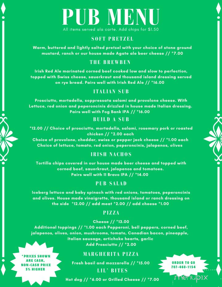 Port O'Pints Brewing Co - Crescent City, CA menu_pic
