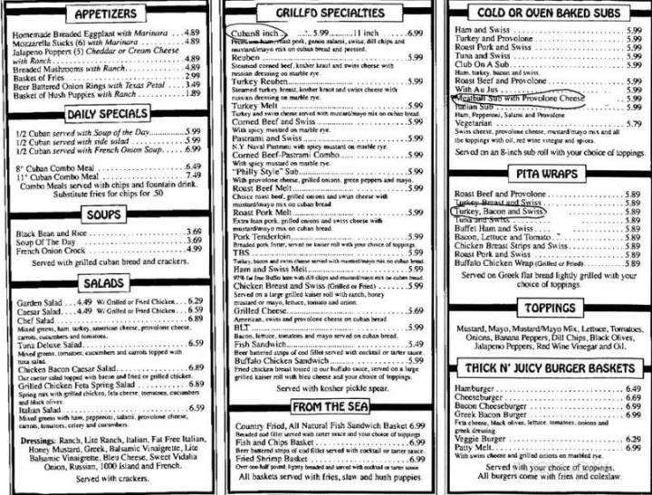 Purple Onion Deli-Grill - Lakeland, FL menu_pic