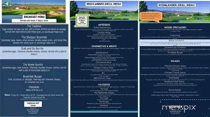Highlander Grill - East Wenatchee, WA menu_pic