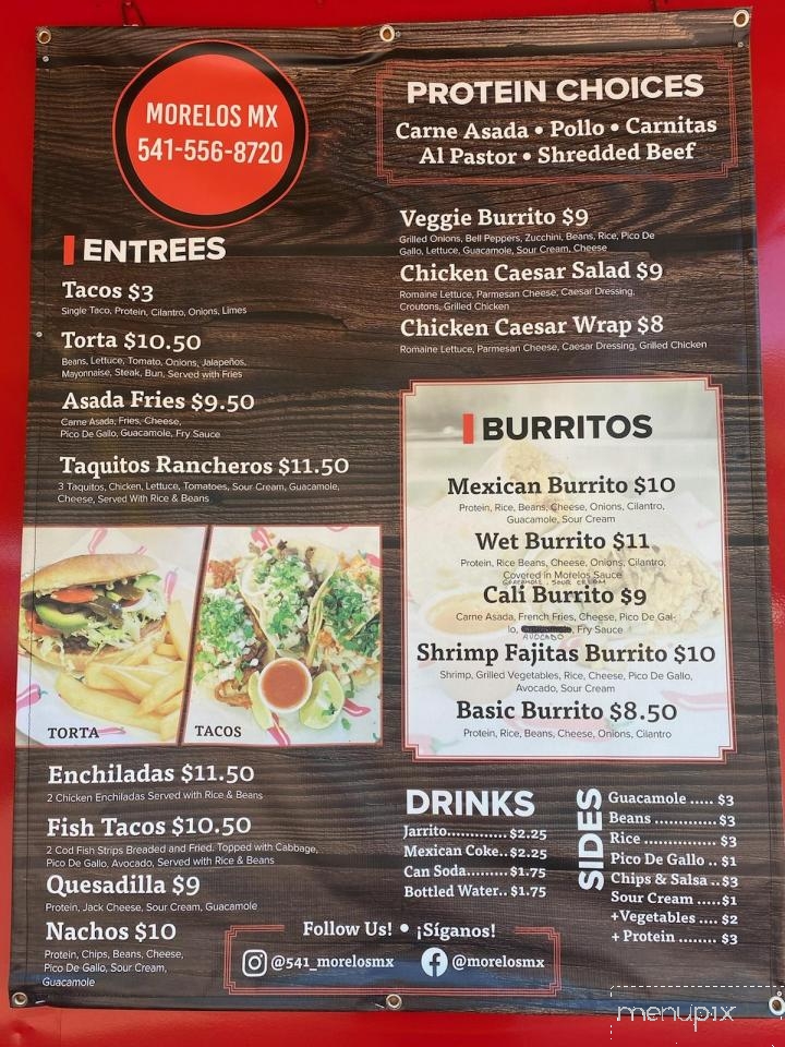 Morelos Food Truck MX - Eugene, OR menu_pic
