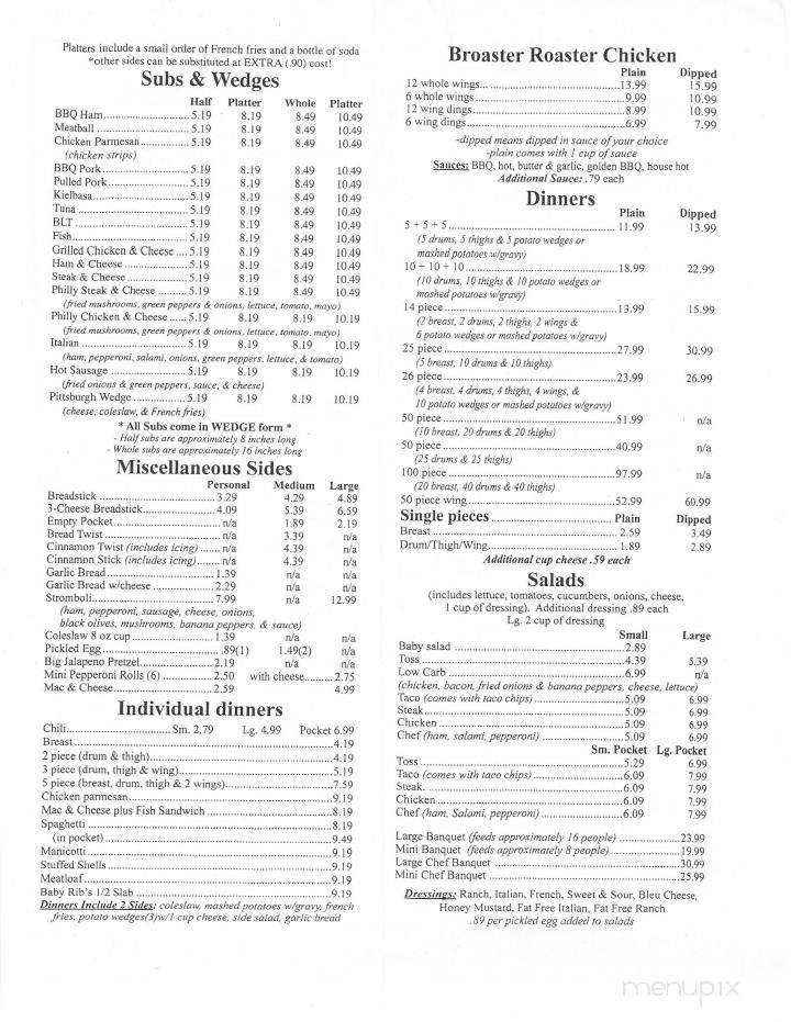 Georgio's Subs & Pizzas - Brownsville, PA menu_pic