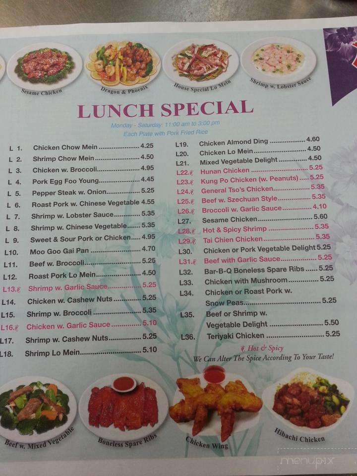 Number One Chinese Restaurant - Oneida, NY menu_pic