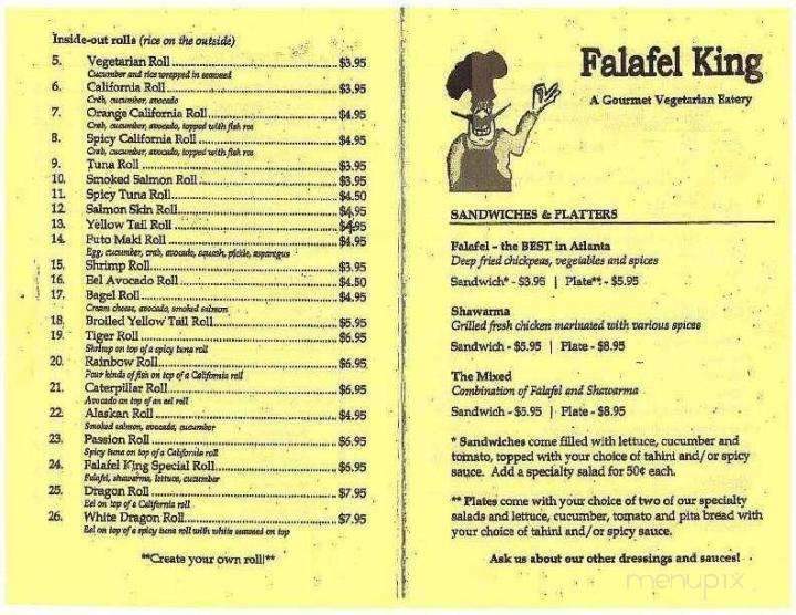 Falafel King - Santa Monica, CA menu_pic