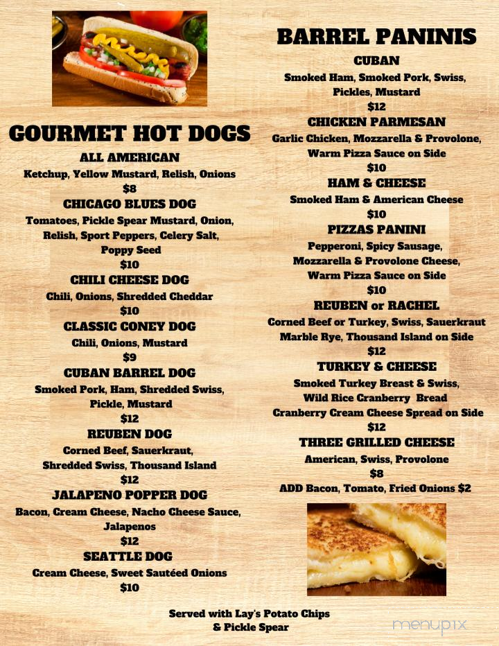 Red Wing Barrel House - Red Wing, MN menu_pic