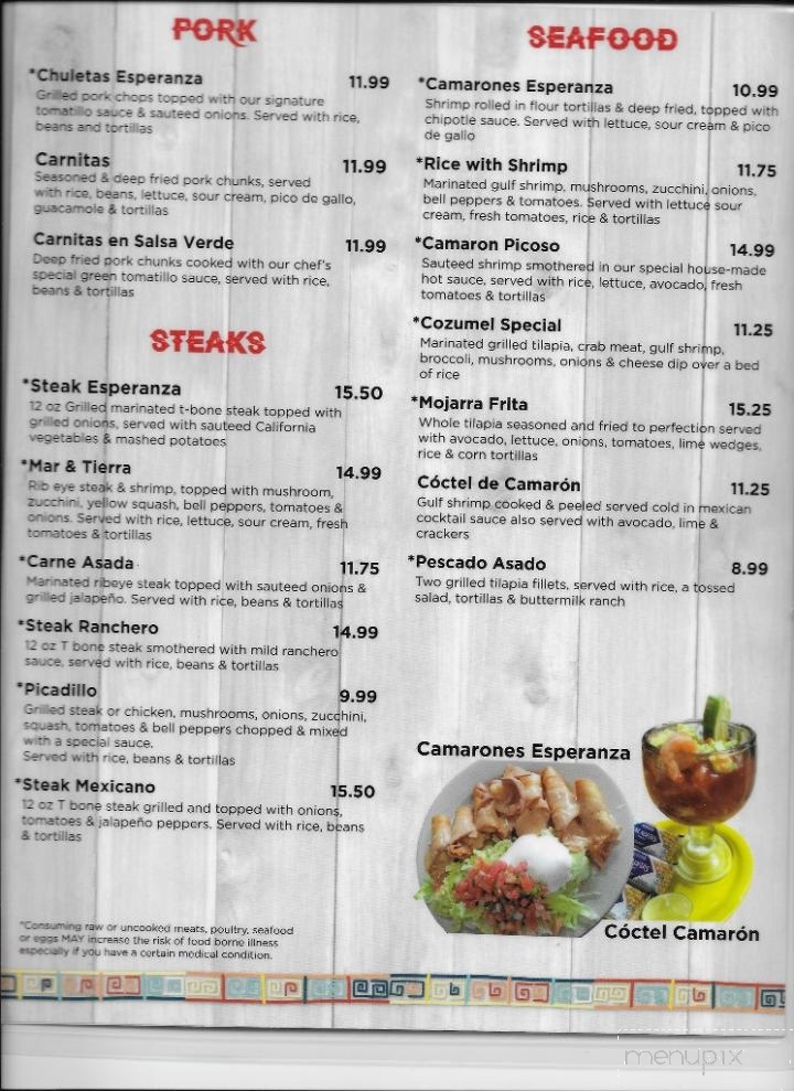 La Esperanza Mexican Restaurant and Tienda - Tazewell, TN menu_pic