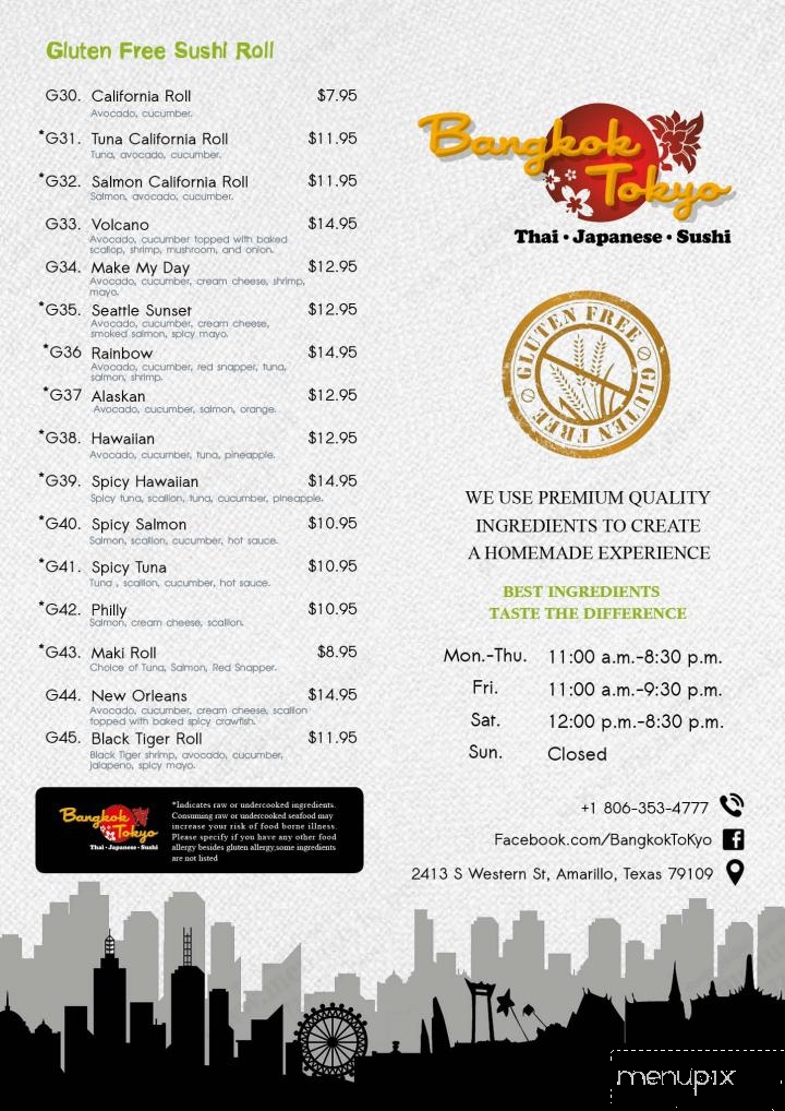 Bangkok Restaurant & Lounge - Amarillo, TX menu_pic