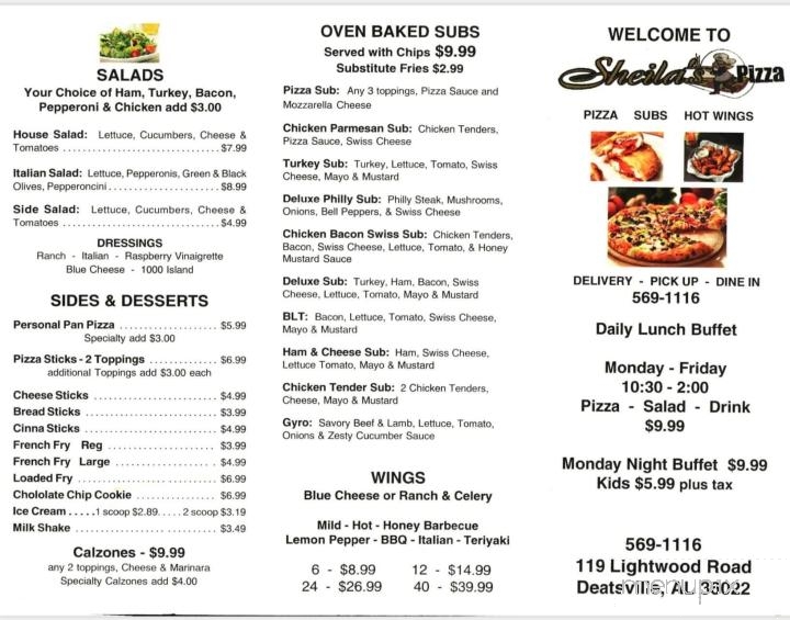 Sheila's Pizza - Deatsville, AL
