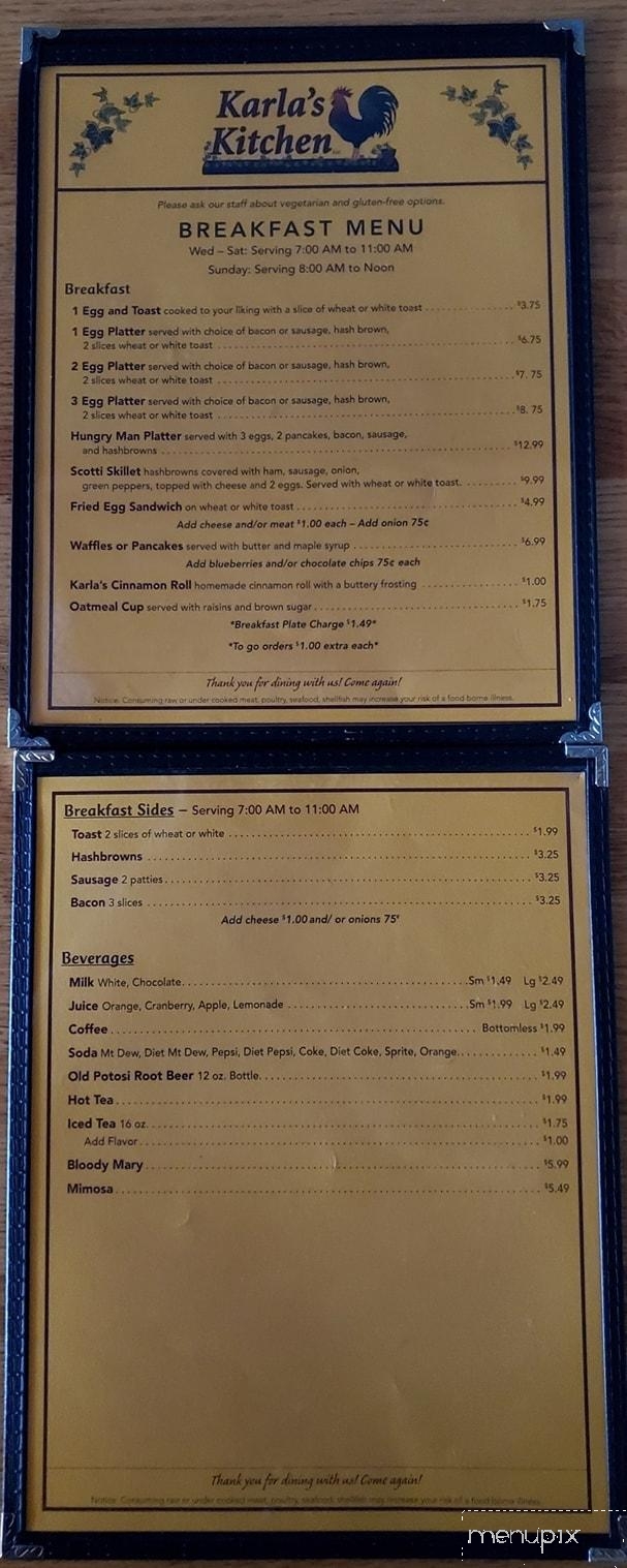 Karla's Kitchen - Lancaster, WI menu_pic