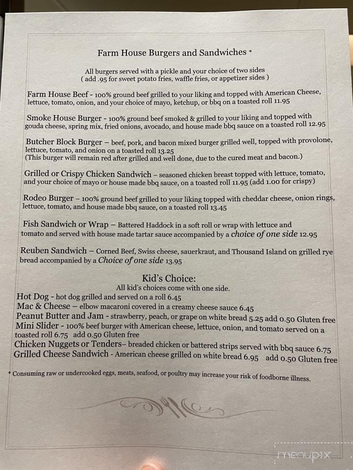 Waltz Creamery and Farm House Cafe - Salladasburg, PA menu_pic