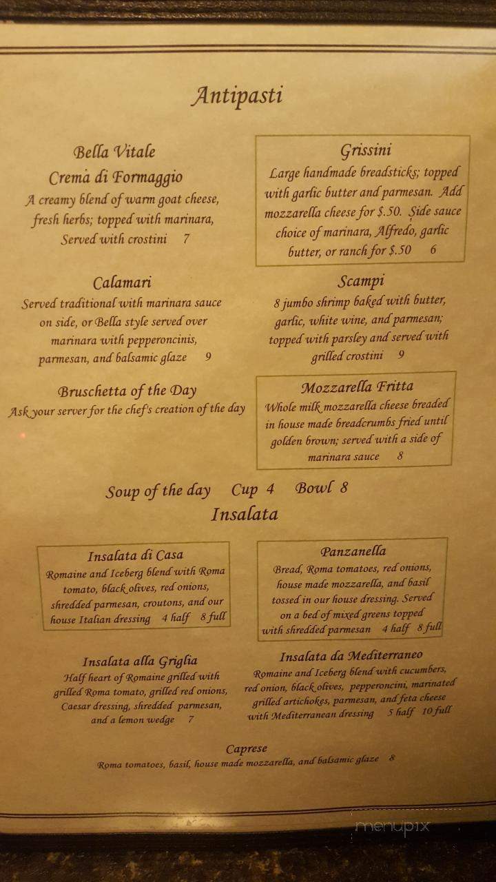 Bella Vitale Italian Eatery - Warsaw, IN menu_pic