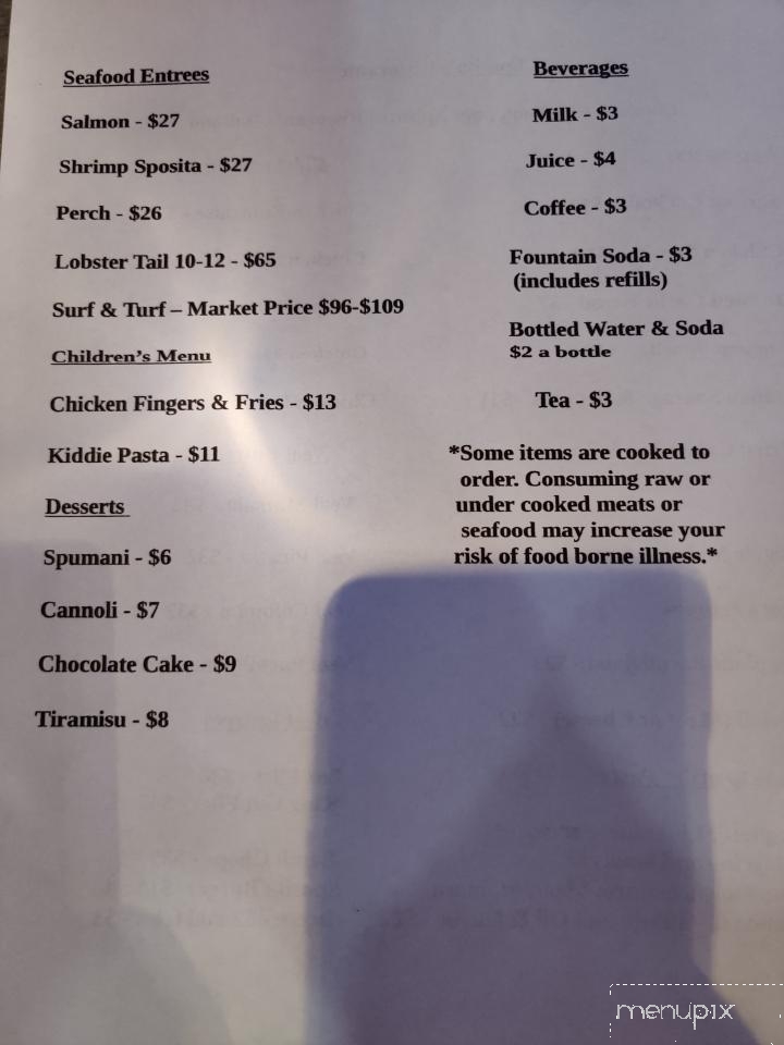 Sposita's Ristorante - West Bloomfield, MI menu_pic