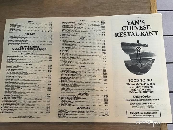 Yan's Chinese Restaurant - Mcminnville, OR