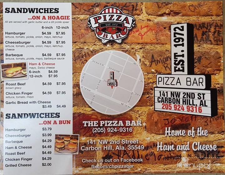 Pizza Bar - Carbon Hill, AL menu_pic