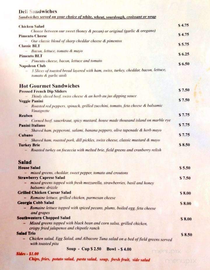 Java Station and Cafe - Toccoa, GA menu_pic