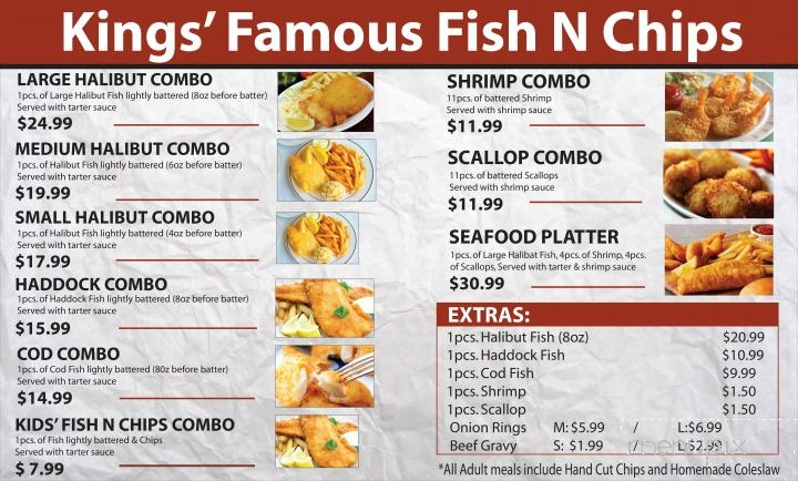 King Of Fish N Chips - Vaughan, ON menu_pic