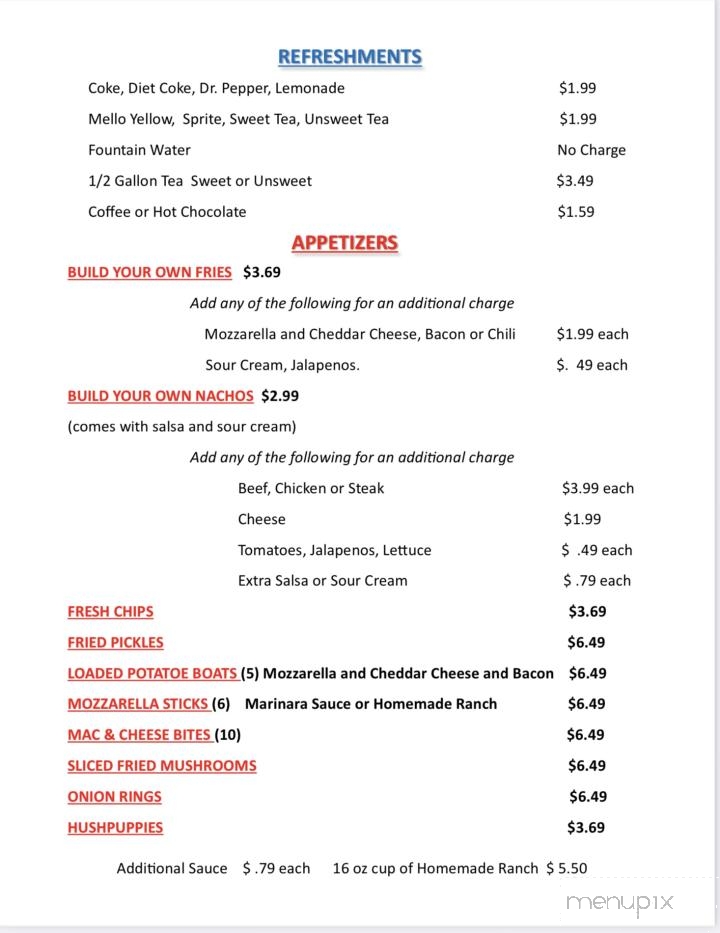 Jack's Burger Bar - Reidsville, NC menu_pic
