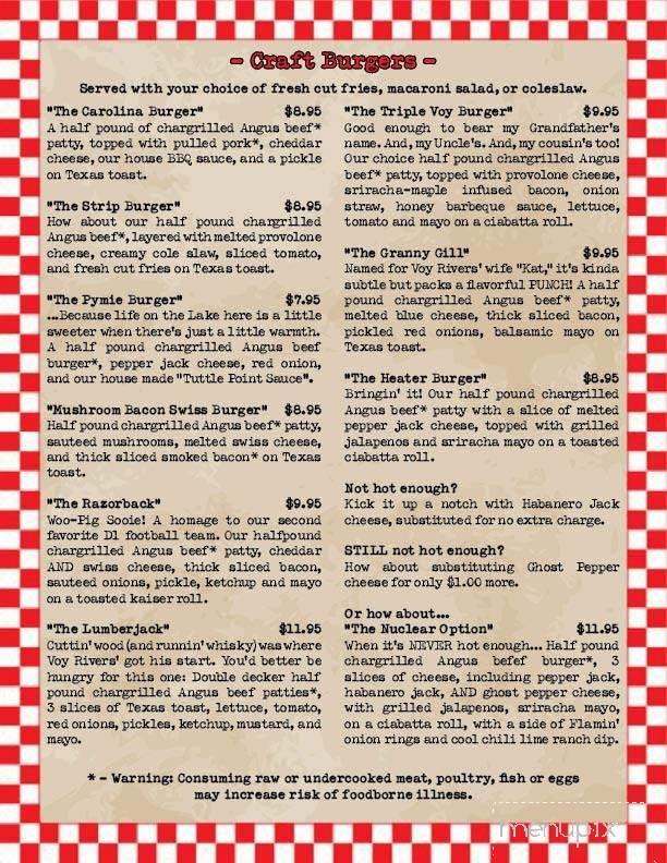 Voy Rivers' BBQ and Catering - Linesville, PA menu_pic