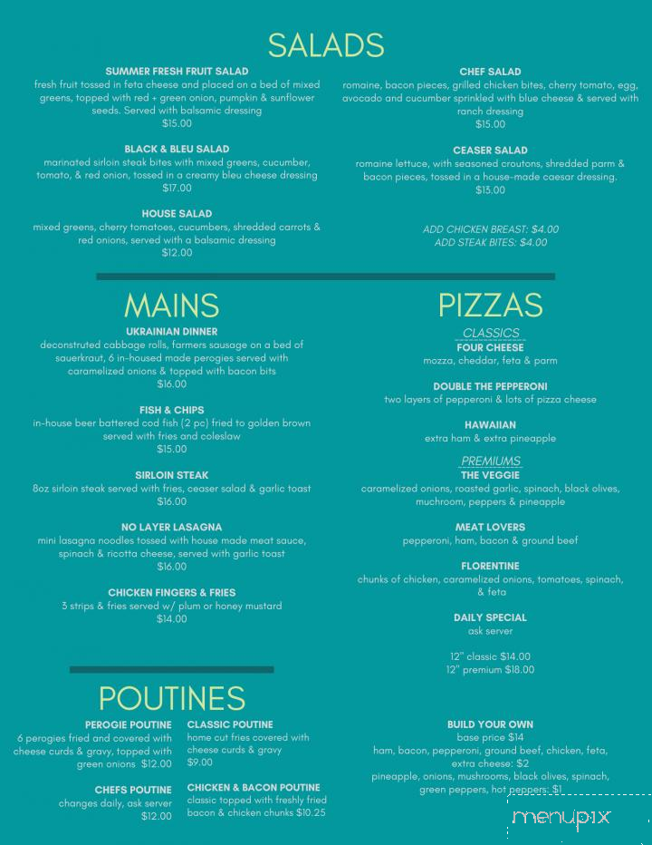 Barefoot Bar & Grill - Penticton, BC menu_pic