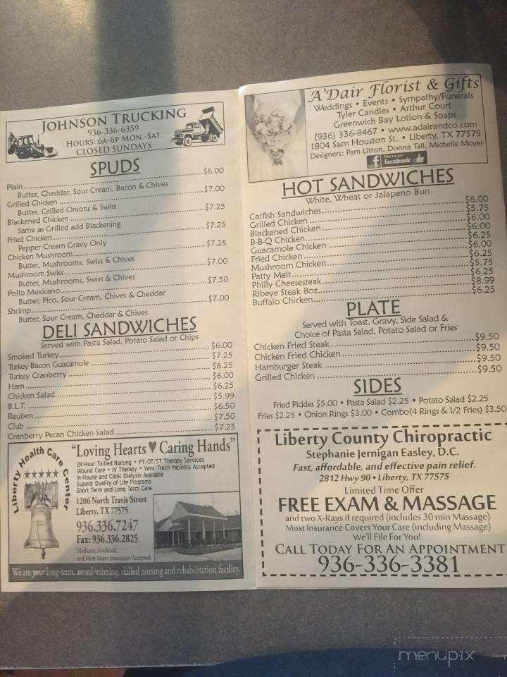Jax Hamburgers - Liberty, TX menu_pic