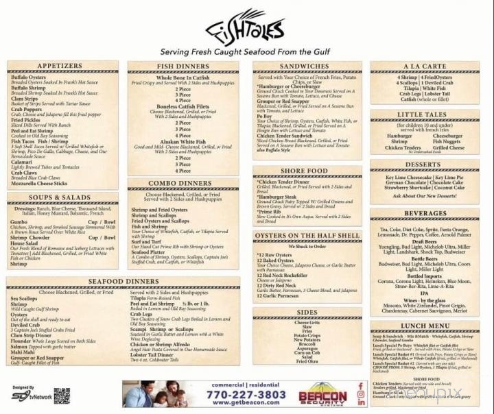 Fishtales Seafood Restaurant - Griffin, GA menu_pic