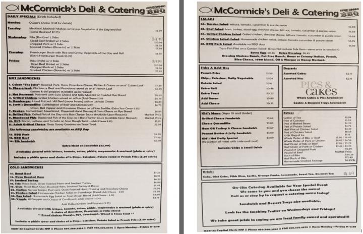 McCormick's Deli & Catering - Tallahassee, FL