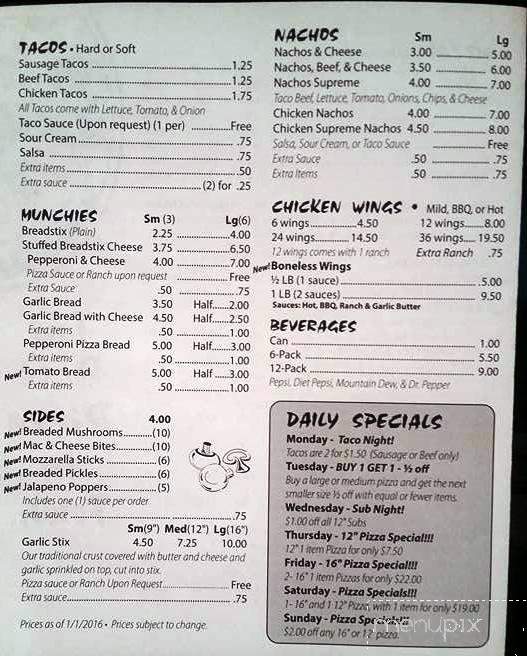 Mark & Ali's Pizza - North Baltimore, OH menu_pic