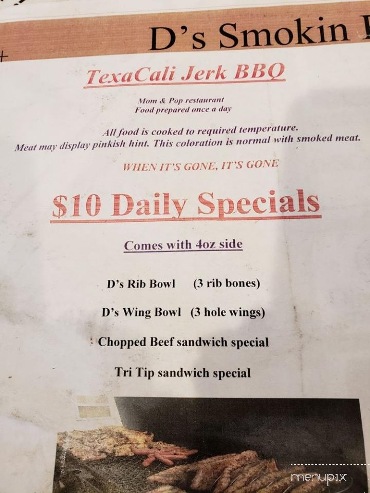 D's Smokin Pit - Sacramento, CA menu_pic
