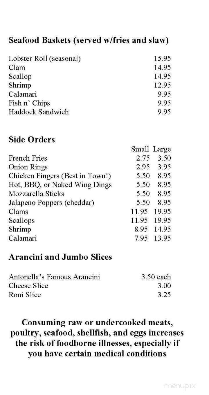 Captain Hooks - Gloucester, MA menu_pic