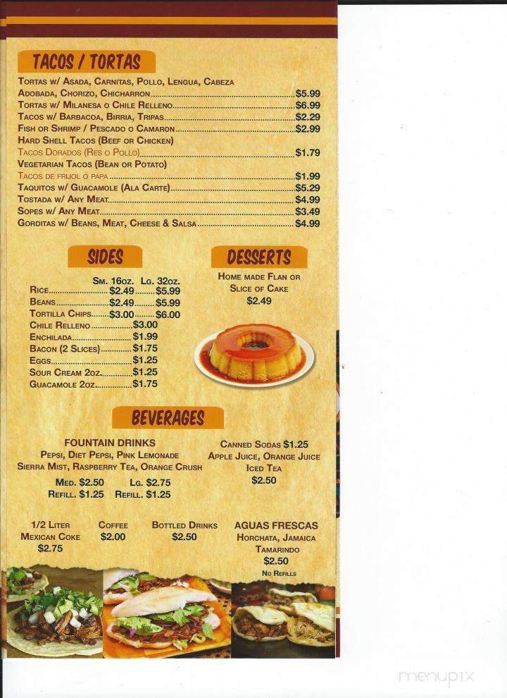 Cebollitas Restaurant - Whittier, CA menu_pic