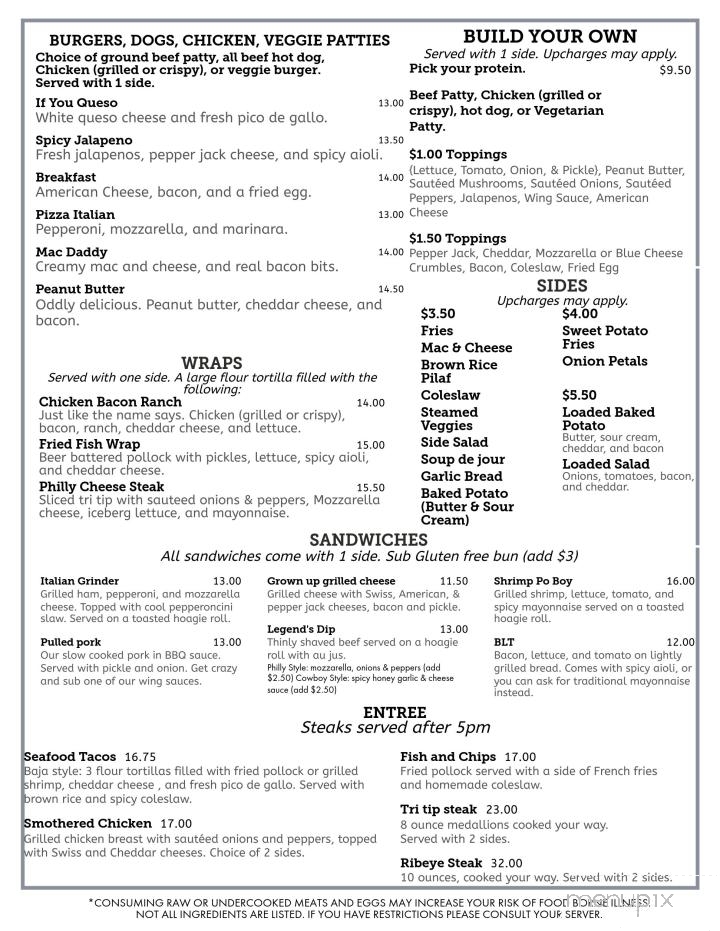 Broken Bow Legends Neighborhood Grill - Broken Bow, NE menu_pic