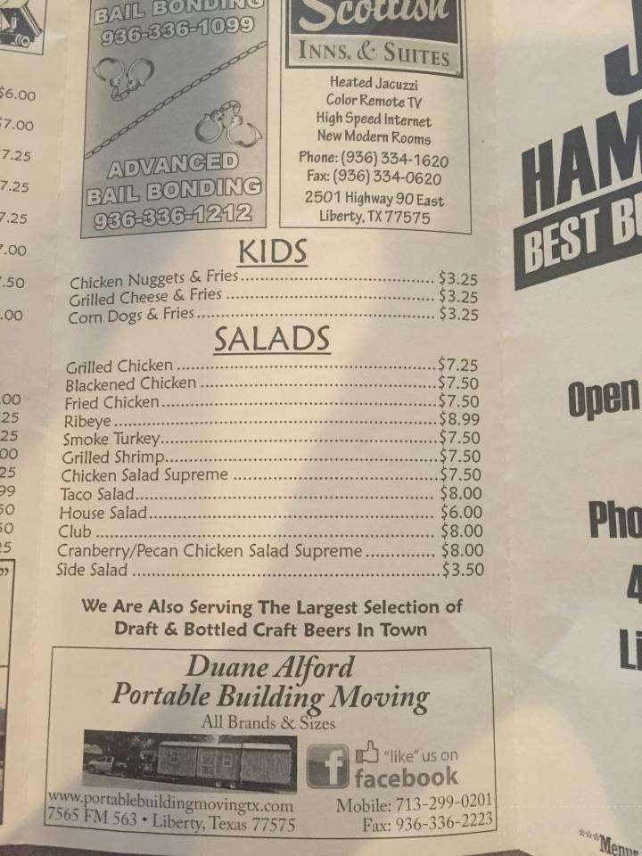 Jax Hamburgers - Liberty, TX menu_pic