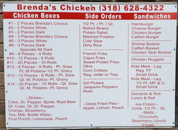 Brenda's Chicken Inn - Winnfield, LA menu_pic