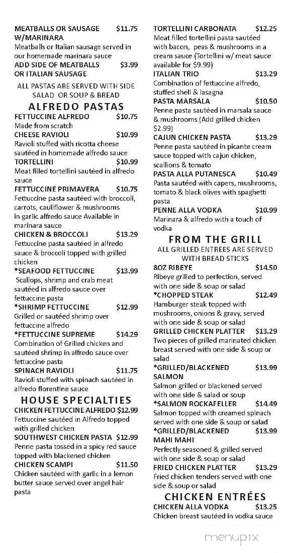 Valerio's Italian Restaurant - Burlington, NC menu_pic