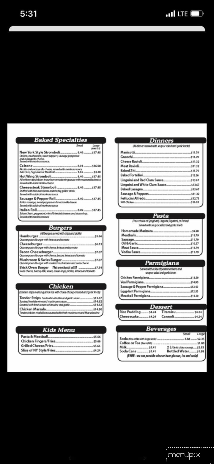 The Brick Oven Pizzeria and Restaurant - Scranton, PA menu_pic