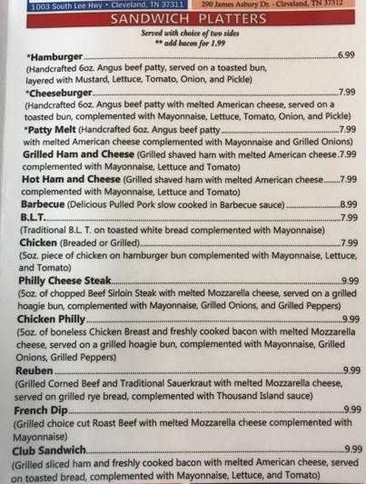 Angela's Homestyle Cooking - Cleveland, TN menu_pic