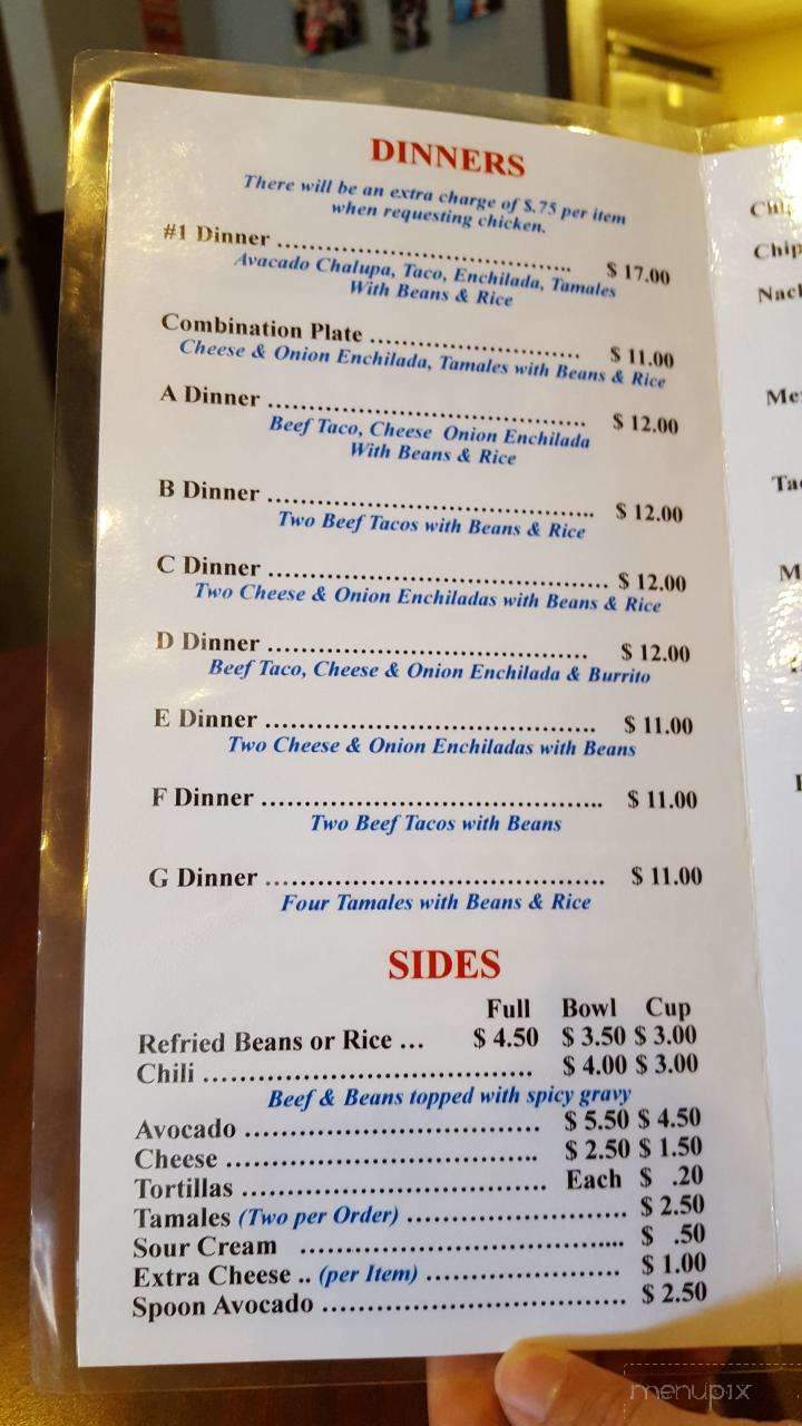 Oye Amigos - Marshall, MI menu_pic