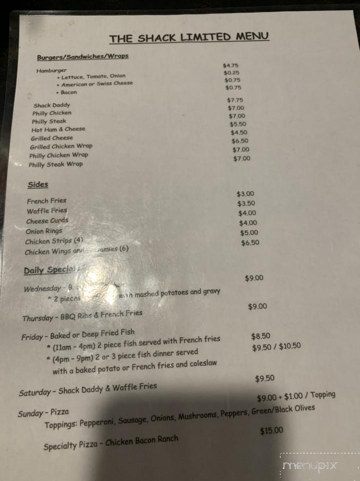 Shack - Black Earth, WI menu_pic